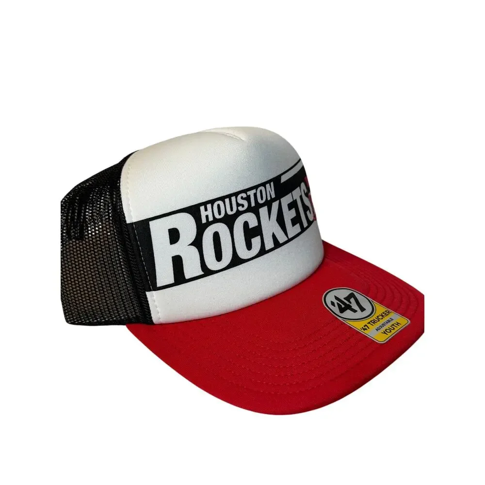 Houston Rockets ’47 Brand Youth Trucker Hat – Adjustable – Red/White/Black – NWT